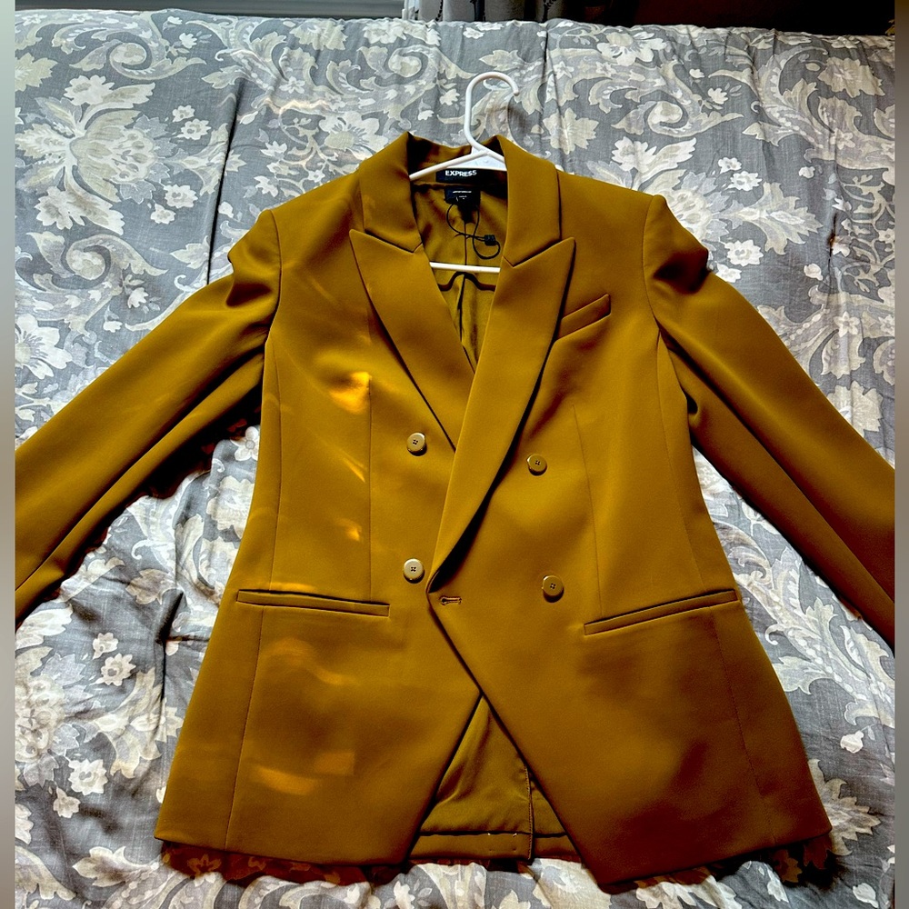 Express Double Breasted Mustard color Blazer never worn.